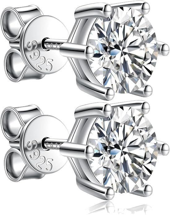 Moissanite Stud Earrings for Women 0.8Ct-4Ct