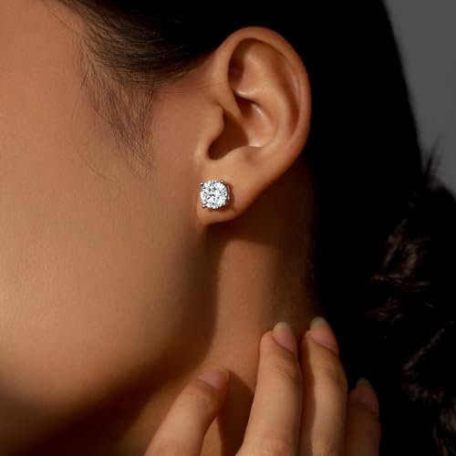 Moissanite Stud Earrings for Women 0.8Ct-4Ct