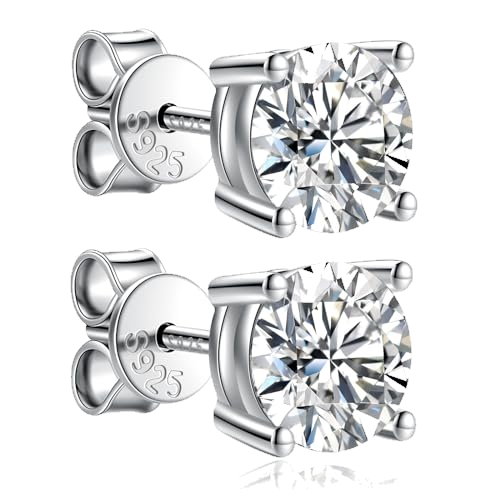 Moissanite Stud Earrings for Women 0.8Ct-4Ct