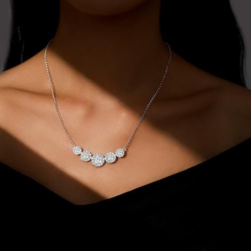 Smile Pendant Necklace for Women Moissanite Lab-Created Gem Jewelry for Women I Love You Wedding Anniversary Birthday Christm